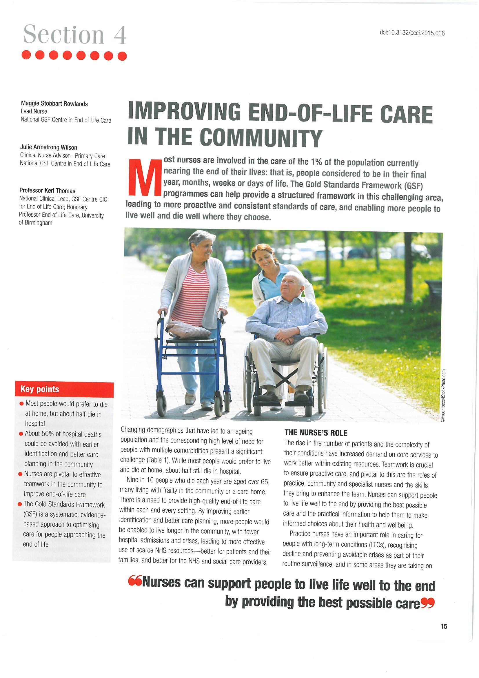 Gold Standard Framework - News Articles